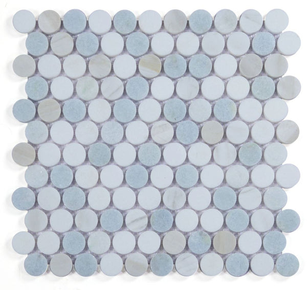 UT-4221 Sky Penny Round Marble Mosaic