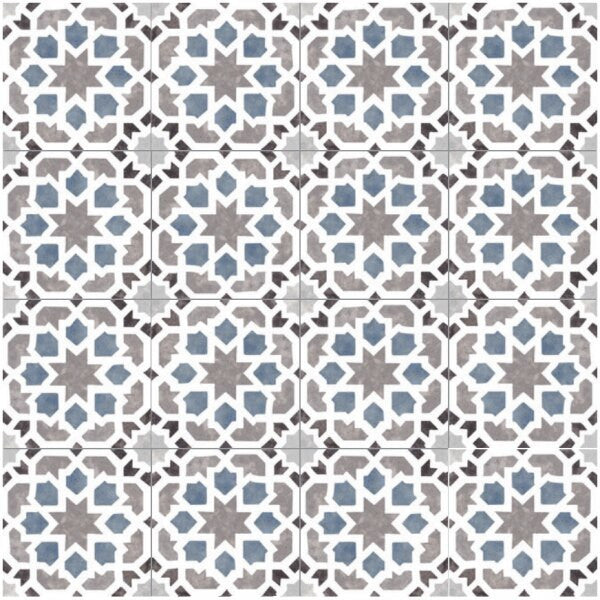 Bella Glass Tiles Retro Nueve Love Burst 9217 Encaustic Look Pattern