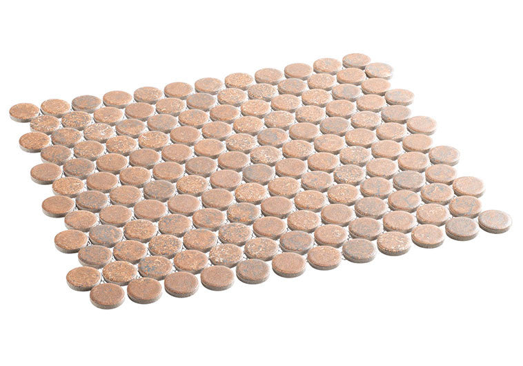 Belworth Collection Penny Round Mosaic Tile BWH-6286 Fyrelle side view