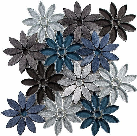 Bouquette Series Hydrangea Thicket BQT-676 glass and metal mosaic tile