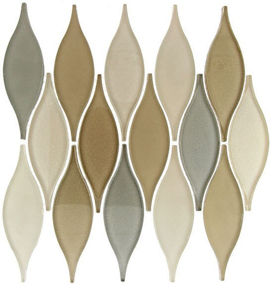Chandelier Series Seaside Cliffs CHS-216 Flame Shaped glass mosaic tile kitchen backsplash