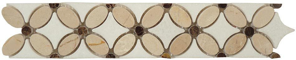 Flower Series FS-710L marble listello crema marfil with hassos white and dark emperador
