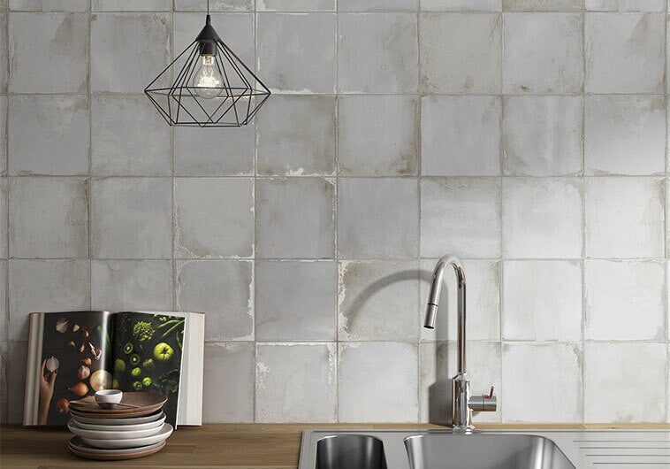 Geometric Calm Series GC1211 Nacre White Kitchen Backsplash Install Photo