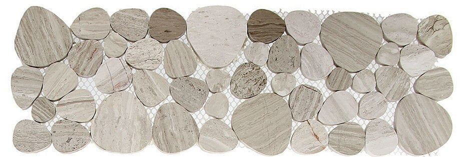Holy Trail HTL-1480 marble listello Nahal Yarkon wooden gray marble mosaic pebble look