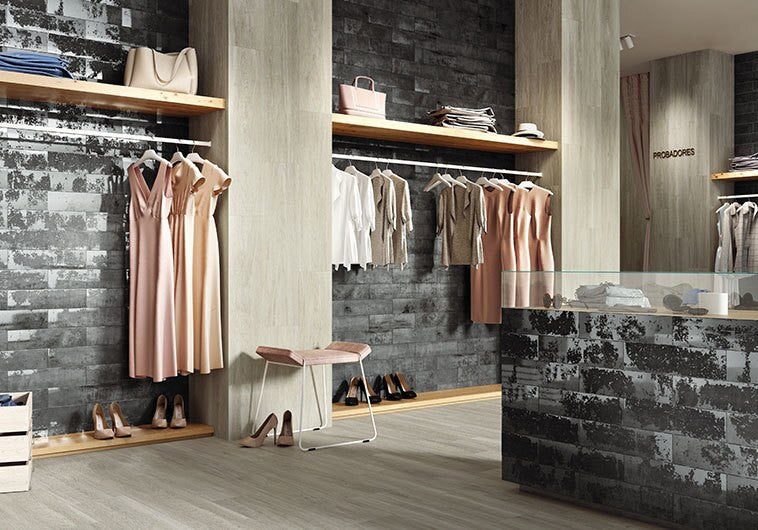 Iberian Series Valencia Ash 4 x 16 IBR-9377 dark gray accent wall tile