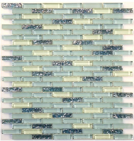Jewel Series J-604 Aqua Marine Glass and Stone Mosaic Tile Choices