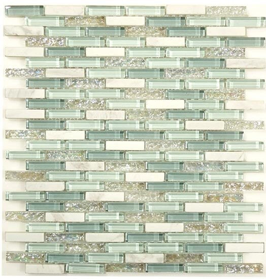 Jewel Series J-605 Sky Topaz Glass and Stone Mosaic Tile