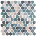 Karma Ridge 1" Recycled Glass Mosaic Tile KR-1405 Lotus Pond