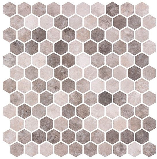 Karma Ridge Hexagon Mosaic Soothing Intent KR-1403 shades of brown recycled glass