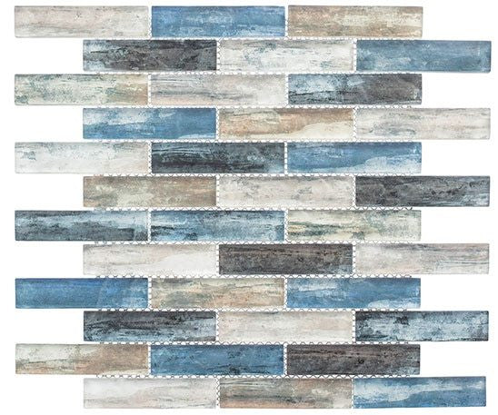 Metropolis Series MET-763 Kent Sky glass mosaic matte tile