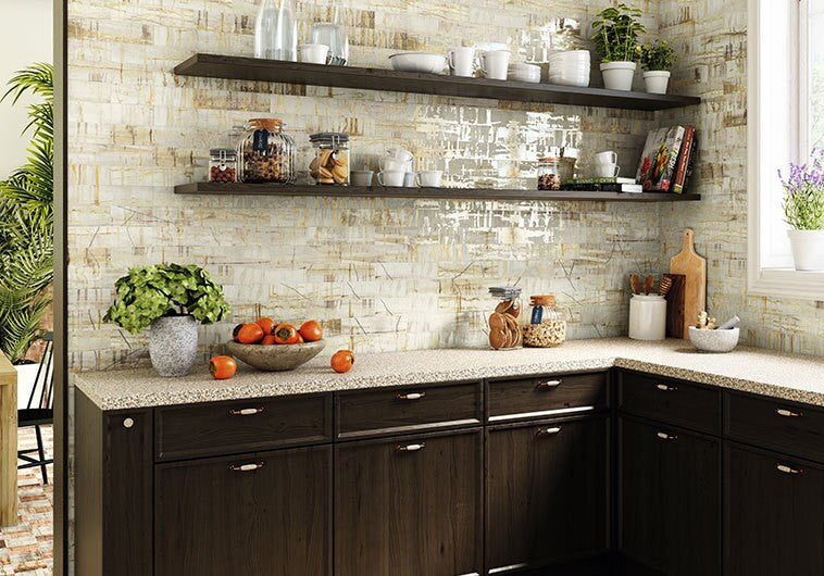 Bella Glass Tiles Princeton Glaze Ceramic Subway Tile Aged Elegance PRG-845 kitchen backsplash