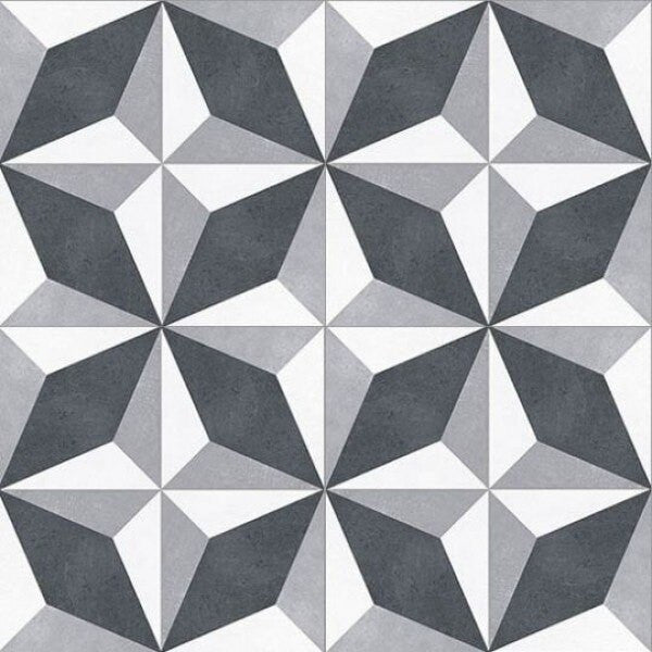 Retro Nueve 9218 Zero Gravity Encaustic Look diamond and triangle pattern design