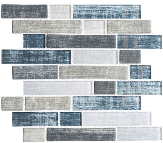 Textile Series Blue Denim TXT-6411 Recycled glass tile mosaic
