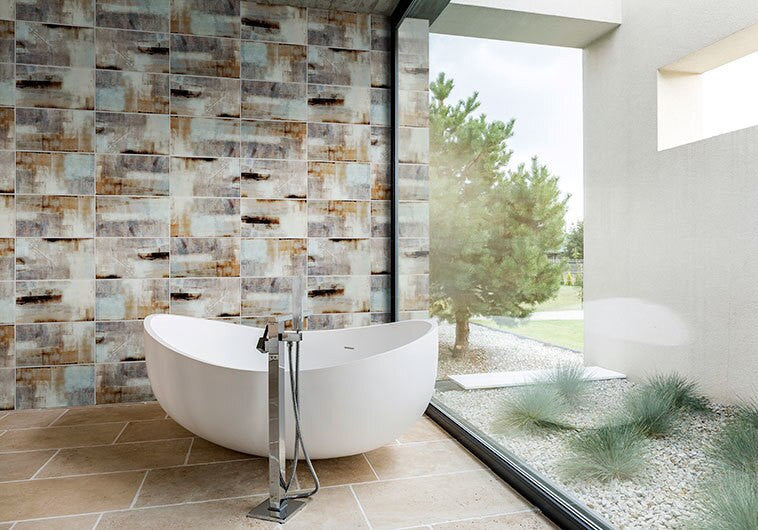 Yosemite YSM-082 Prairie Afternoon 9 x 18 glass Subway Tile shower wall