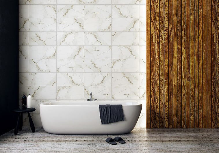 Yosemite YSM-085 Half Dome 9 x 18 glass Subway Tile calacatta gold look